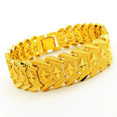 Gold shop with 9999 real gold men's bracelet 18K dragon row bracelet bracelet boss bracelet send dad watch chain