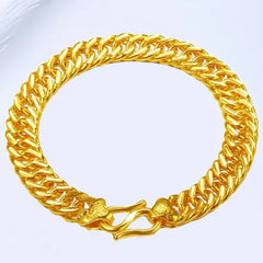 Gold shop with 9999 real gold men's bracelet 18K dragon row bracelet bracelet boss bracelet send dad watch chain