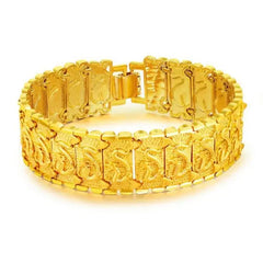 Gold shop with 9999 real gold men's bracelet 18K dragon row bracelet bracelet boss bracelet send dad watch chain