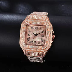 Unisex Iced Moissanite Bust Down Watch