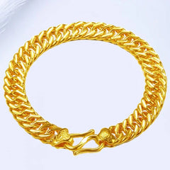 Gold shop with 9999 real gold men's bracelet 18K dragon row bracelet bracelet boss bracelet send dad watch chain