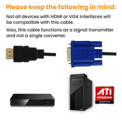 HDMI Male To VGA Male Cable