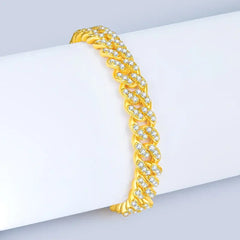 925 Silver Moissanite Diamond Cuff Bracelet New Men and Women Gold Plated Handicrafts Hot Selling