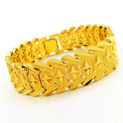 Gold shop with 9999 real gold men's bracelet 18K dragon row bracelet bracelet boss bracelet send dad watch chain