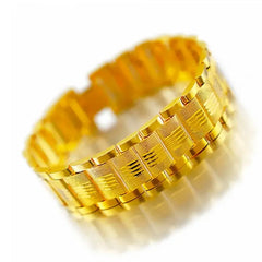 Gold shop with 9999 real gold men's bracelet 18K dragon row bracelet bracelet boss bracelet send dad watch chain